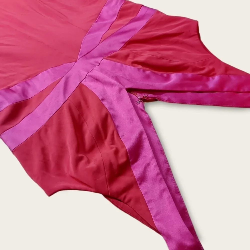 Kay Unger Red and Pink Midi Dress - Picture 5 of 11